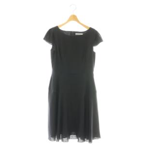 サラサラリネンドレス ワンピース ひざ丈 42 ネイビー 38318 /DF OS