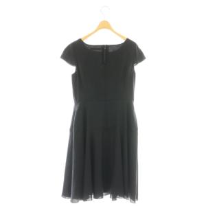 FOXEY NEW YORK サラサラリネンドレス ワンピース ひざ丈 42 ネイビー 38318 /DF OS