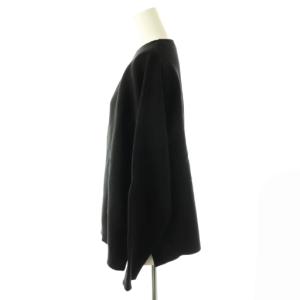 SLOBE IENA 24AW コットンダブルフェイスプルオーバー ニット セーター ブラック /DF OS