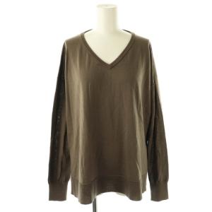 24AW Grossy Vネック ワイドプルオーバー ニット F カーキ /DF OS