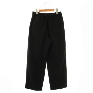 SLOBE IENA 24AW ウール混ドロストイージースラックス パンツ 40 ブラック /DF OS