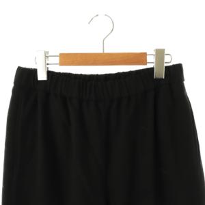 SLOBE IENA 24AW ウール混ドロストイージースラックス パンツ 40 ブラック /DF OS