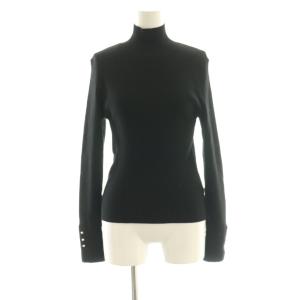 リブスリットニットトップ セーター 36 黒 ブラック /SS OS