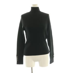 リブスリットニットトップ セーター 36 黒 ブラック /SS OS