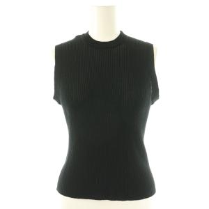 CO/NY S FINE TWIST RIB ニットノースリーブセーター 38 ブラック /ES OS