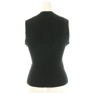 SACRA CO/NY S FINE TWIST RIB ニットノースリーブセーター 38 ブラック /ES OS
