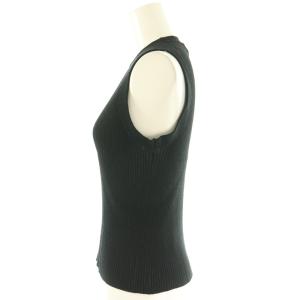 SACRA CO/NY S FINE TWIST RIB ニットノースリーブセーター 38 ブラック /ES OS