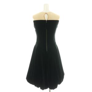 VELOUR NOIR by FOXEY NEW YORK 切り替え ベロアバルーンワンピース 38 ブラック ベージュ
