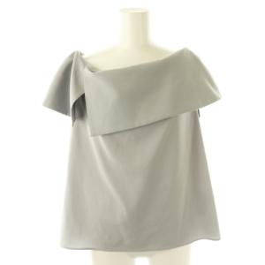 NOBLE 24SS コンパクトストレッチケープブラウス ノースリーブ グレー /DO OS