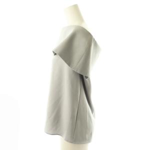NOBLE 24SS コンパクトストレッチケープブラウス ノースリーブ グレー /DO OS