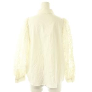 VERMEIL par iena レースコンビ ボリュームスリーブブラウス シャツ 長袖 前開き アイボリー /NR OS