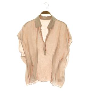 24SS リネンウエストシェイプブラウス 半袖 F ピンク /MY OS