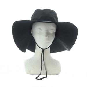 NEW ERA ワイドブリムハット 帽子 黒 ブラック 無地 ワイドブリム あご紐付き /RI OS