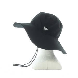 NEW ERA ワイドブリムハット 帽子 黒 ブラック 無地 ワイドブリム あご紐付き /RI OS