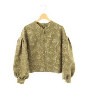 フラワージャガード ブルゾン ジャケット F カーキ /DF OS