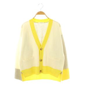 24AW NZ LAMB 9G Vネックカーディガン ニット 長袖 S ホワイト ライトグレージュ /HK