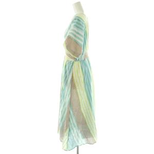 NE QUITTEZ PAS! Cotton Voile Stripe Waist Gather Dress ワンピース