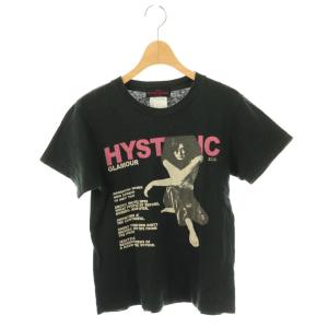 ガールプリントTシャツ カットソー 半袖 F ブラック /DF OS