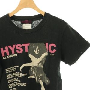 HYSTERIC GLAMOUR ガールプリントTシャツ カットソー 半袖 F ブラック /DF OS
