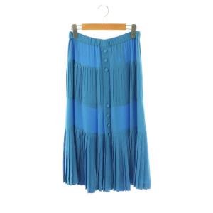 プリーツスカート ロング フレア 40 ライトブルー /DO OS