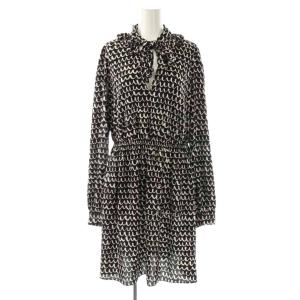 セットアップ 上下 ブラウス 長袖 スカート ロング フレア 花柄 40 白 黒 M5M07-128-09