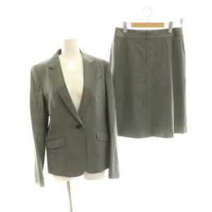 vingt-trois セットアップ ひざ丈スカート ジャケット スーツ ストライプ 40 グレー /SS
