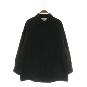 24SS ダブルサテン オーバーサイズドジャケット 36 ブラック /MY OS