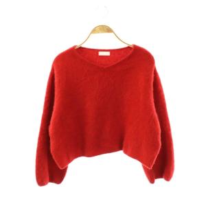 24AW フォックスカシミヤVネックプルオーバーニット セーター S レッド /DO OS