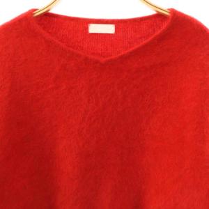 BALLSEY 24AW フォックスカシミヤVネックプルオーバーニット セーター S レッド /DO OS