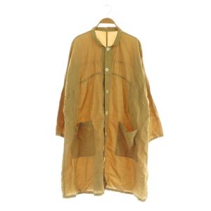 リネンコットンシルク ライトロングコート スプリングコート ベージュ /MY OS