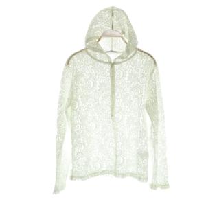 25SS レース ハーフジップ フーディ プルオーバー パーカー シースルー ホワイト /MY OS