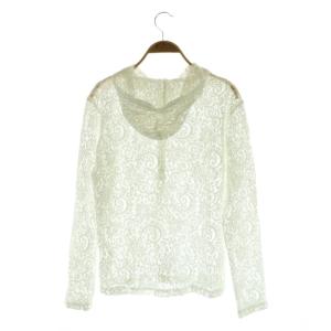 BEAUTY&YOUTH UNITED ARROWS 25SS レース ハーフジップ フーディ プルオーバー パーカー シースルー ホワイト /MY OS