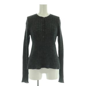 25AW アルパカブレンド ランダムリブ ヘンリーネックプルオーバー ニット 長袖 チャコールグレー /MY