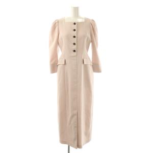 25SS スクエアネックタイトワンピース 36 ピンク /DO OS