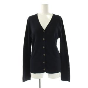 RIB Vネック カーディガン ニット 長袖 ネイビー /HK OS