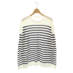 FF grace クルーネック プルオーバー ボーダー ニット ホワイト ブルー /DF OS