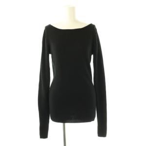 ボートネック リブニット セーター プルオーバー 黒 /CX OS