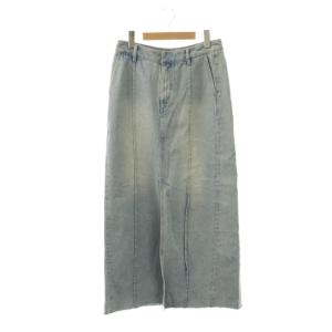 24SS デニムタイトロングスカート スリット 38 ライトブルー /HK OS