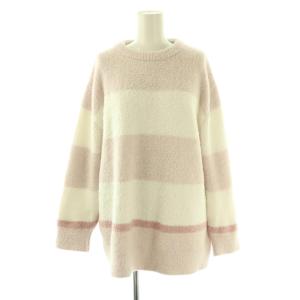 gelato pique パウダートリムボーダー プルオーバー 長袖 ロングパンツ セットアップ ルームウェア F ピンク /HK