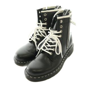 Dr.Martens 1460 ZIP 8ホール ショートブーツ UK5 黒 ブラック 白 ホワイト /SS OS