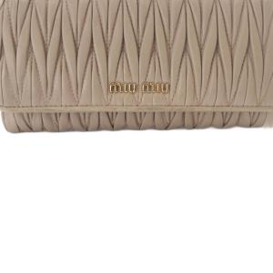 miumiu マテラッセ 長財布 レザー ロゴ ピンクベージュ 5MH109 /SR OH