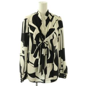 PINKY&DIANNE セットアップ ジオメトリックバイカラーリボン ブラウス スカート 38 36 ブラック ホワイト /DO