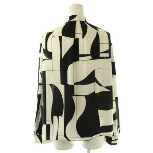 PINKY&DIANNE セットアップ ジオメトリックバイカラーリボン ブラウス スカート 38 36 ブラック ホワイト /DO