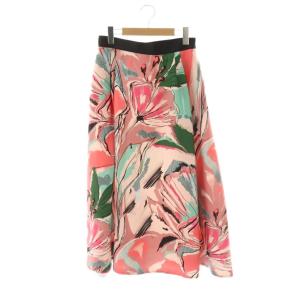 25SS アートフラワープリントスカート 38 マルチカラー