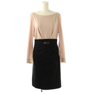 バイカラー ドッキングワンピース 38 スモークピンク ブラック /ES OS