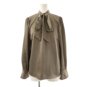 シボサテンロングタイブラウス 長袖 38 モカ /HK OS
