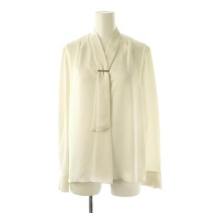 メタルバー付き2WAYボウタイブラウス プルオーバー 38 オフホワイト /DF OS