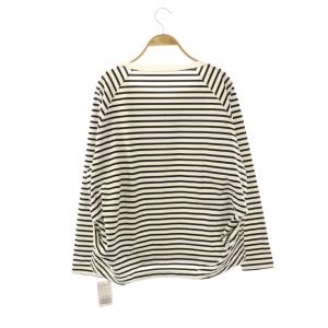 Spick&Span 25SS ボートネックバックタックプルオーバー カットソー F ホワイト ブラック /DO OS