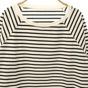 Spick&Span 25SS ボートネックバックタックプルオーバー カットソー F ホワイト ブラック /DO OS