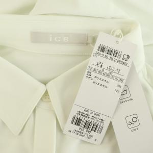 iCB 24AW 洗える マラボーテジョーゼット ボウタイデザインカットソー シャツ S ホワイト 長袖 /MY